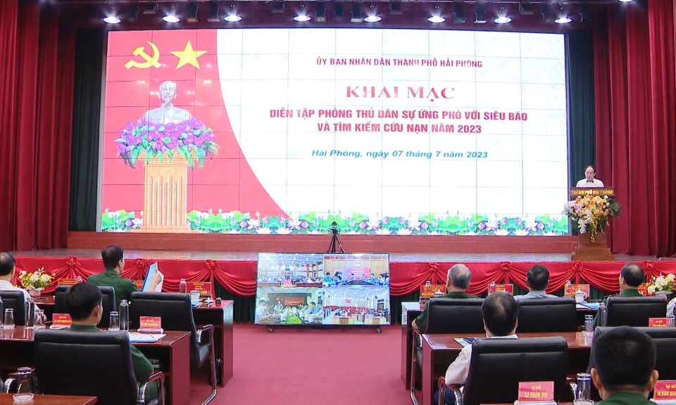 Hải Ph&ograve;ng diễn tập ph&ograve;ng thủ d&acirc;n sự năm 2023