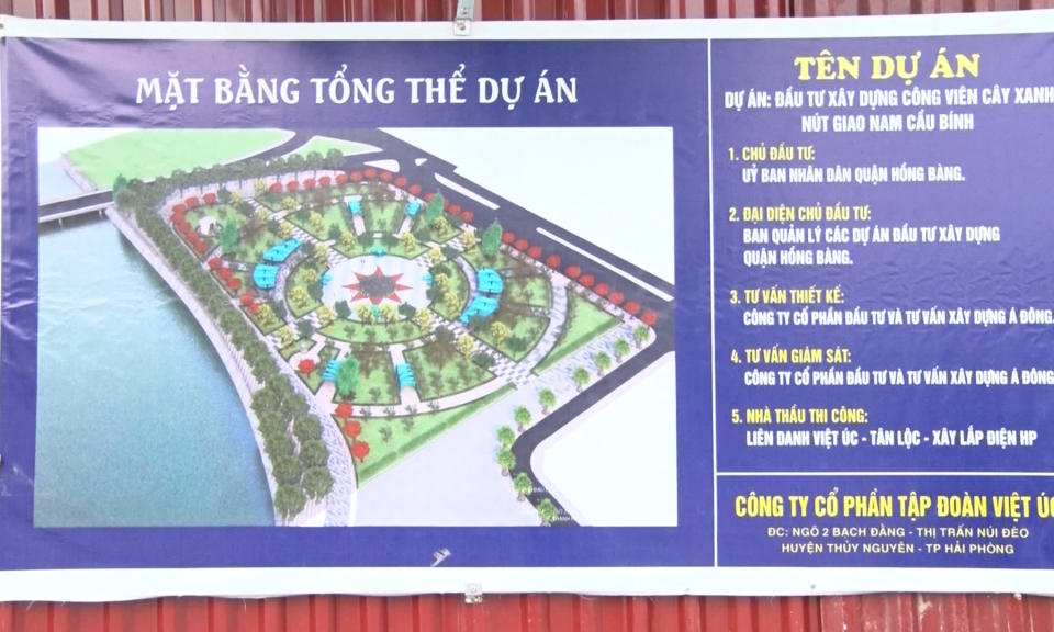 Đẩy nhanh tiến độ dự &aacute;n c&ocirc;ng vi&ecirc;n c&acirc;y xanh n&uacute;t giao Nam Cầu B&iacute;nh