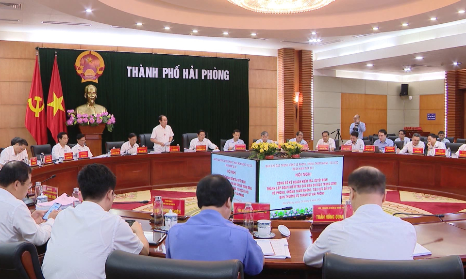 Ban Chỉ đạo Trung ương về ph&ograve;ng, chống tham nhũng, ti&ecirc;u cực triển khai kế hoạch kiểm tra tại Ban Thường vụ Th&agrave;nh ủy Hải Ph&ograve;ng