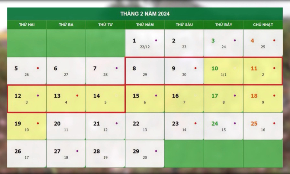 Đề xuất hai phương &aacute;n nghỉ Tết Nguy&ecirc;n đ&aacute;n 2024