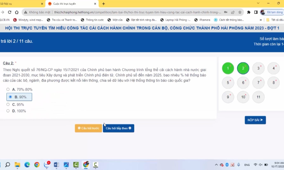 Ph&oacute;ng sự: T&iacute;ch cực, hưởng ứng tham gia Hội thi trực tuyến t&igrave;m hiểu c&ocirc;ng t&aacute;c cải c&aacute;ch h&agrave;nh ch&iacute;nh