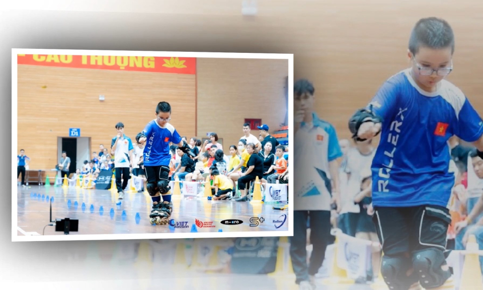 Măng non đất Cảng: Huy chương v&agrave;ng Roller Sport       