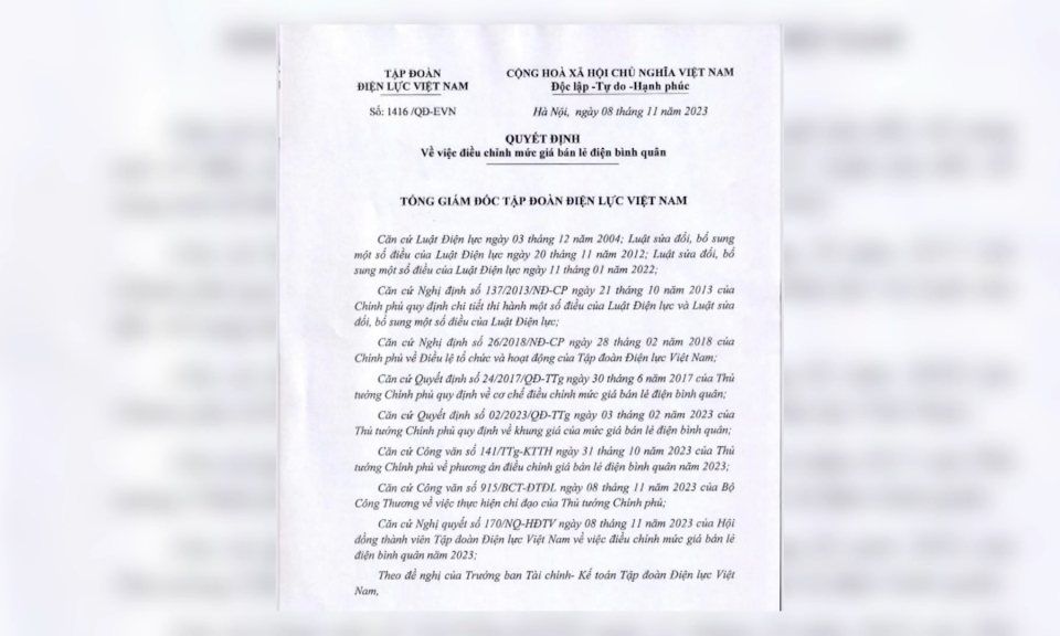Gi&aacute; b&aacute;n điện tăng 4,5% 