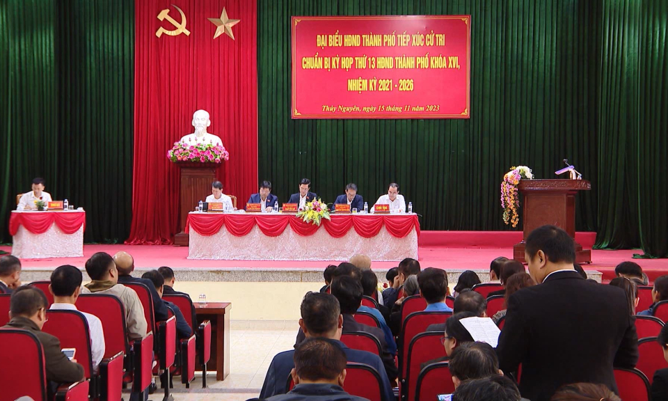 Đại biểu HĐND th&agrave;nh phố tiếp x&uacute;c cử tri  