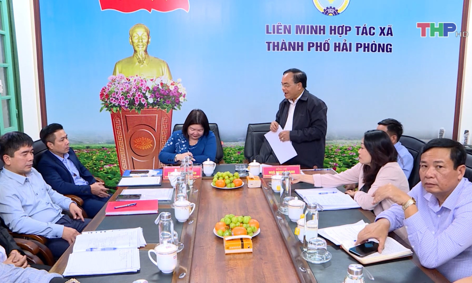 Đo&agrave;n c&ocirc;ng t&aacute;c Li&ecirc;n minh HTX Việt Nam l&agrave;m việc tại Hải Ph&ograve;ng