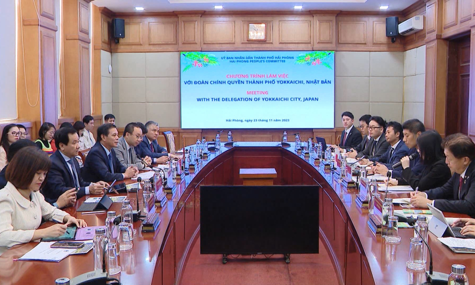 Chủ tịch UBND th&agrave;nh phố tiếp kh&aacute;ch quốc tế