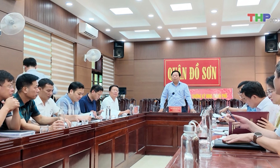 Kiểm tra tiến độ Dự &aacute;n đường tại quận Đồ Sơn