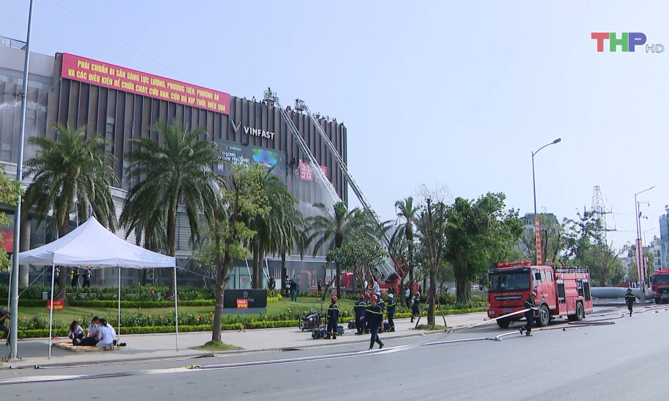 Diễn tập phương &aacute;n chữa ch&aacute;y v&agrave; cứu nạn cứu hộ th&agrave;nh phố 2024