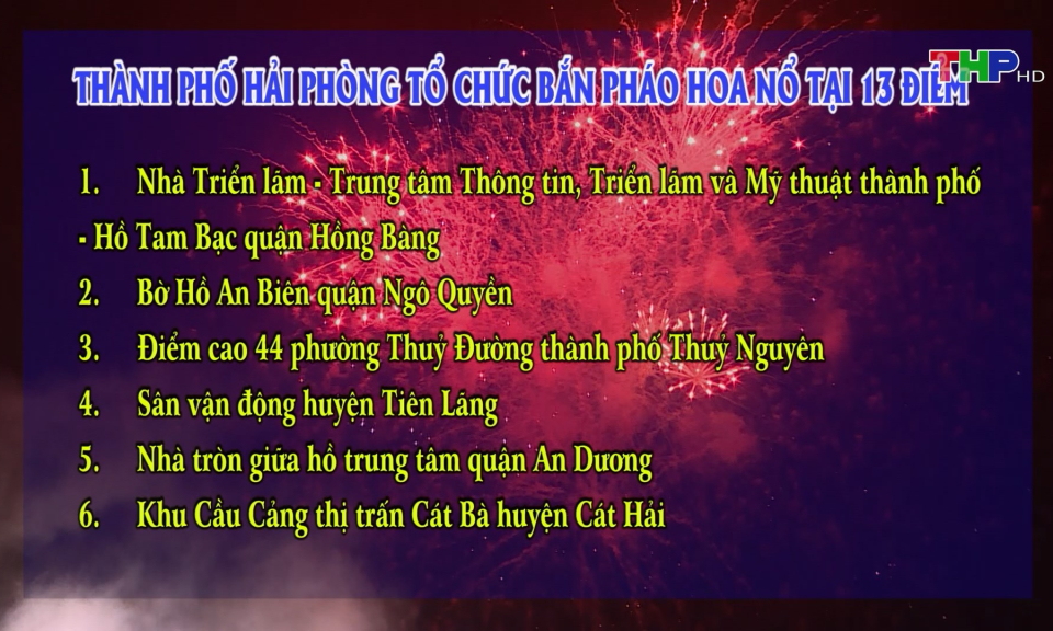 13 điểm bắn ph&aacute;o hoa đ&ecirc;m giao thừa 