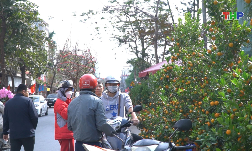 Tấp nập chợ hoa xu&acirc;n ng&agrave;y gi&aacute;p Tết