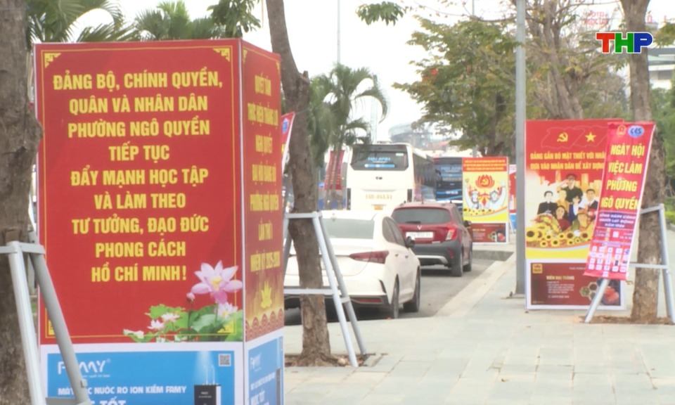 Chỉnh trang đ&ocirc; thị ch&agrave;o mừng Đại hội đại biểu to&agrave;n quốc lần thứ XIV của Đảng