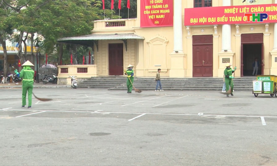 Bảo đảm mỹ quan đ&ocirc; thị ch&agrave;o mừng Đại hội đại biểu to&agrave;n quốc lần thứ XIV của Đảng