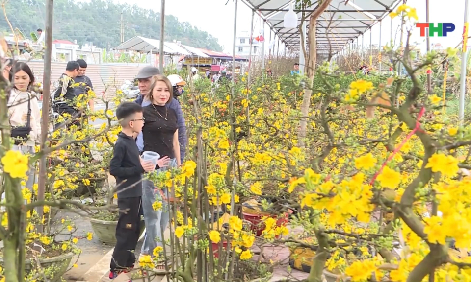 Rộn r&agrave;ng sắc xu&acirc;n giữa chợ hoa ng&agrave;y Tết