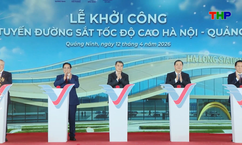 Khởi c&ocirc;ng Dự &aacute;n tuyến đường sắt tốc độ cao H&agrave; Nội - Quảng Ninh