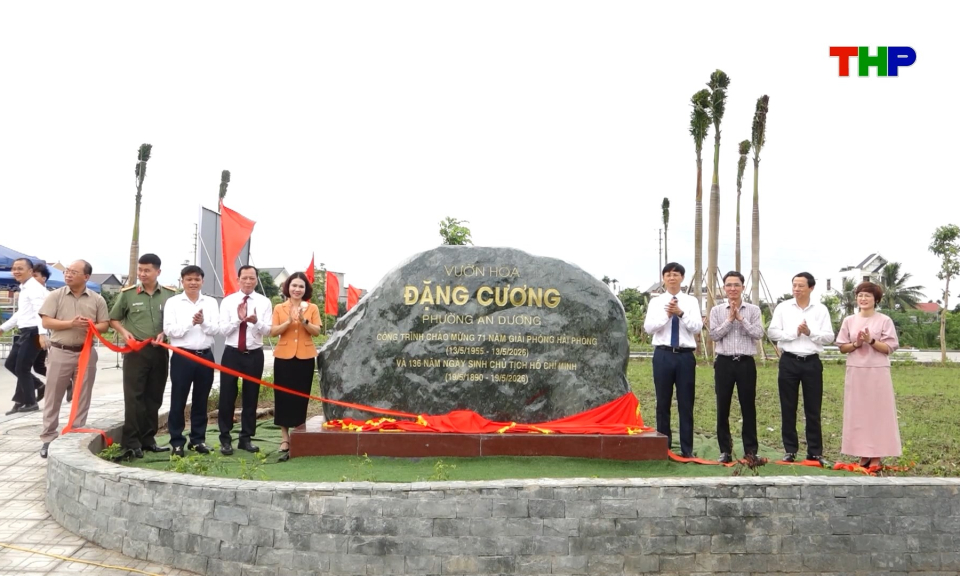 Phường An Dương kh&aacute;nh th&agrave;nh c&ocirc;ng tr&igrave;nh vườn hoa c&acirc;y xanh